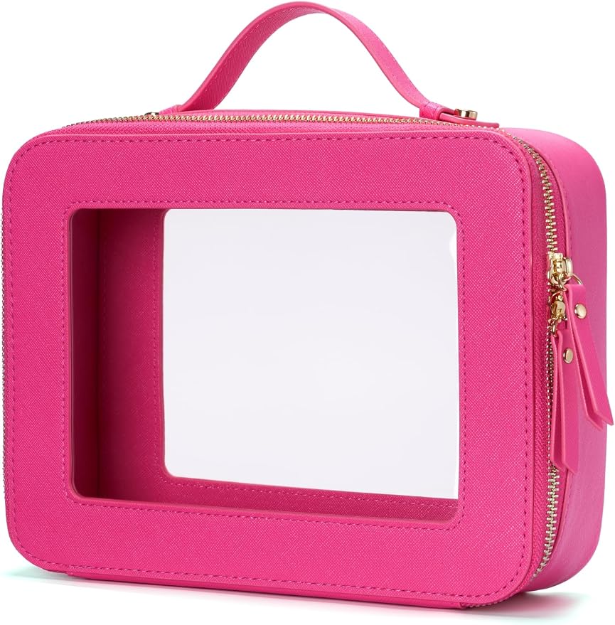 Popvibe Clear Makeup Bag Travel Cosmetic Case Transparent Toiletry Bag by POPVIBE