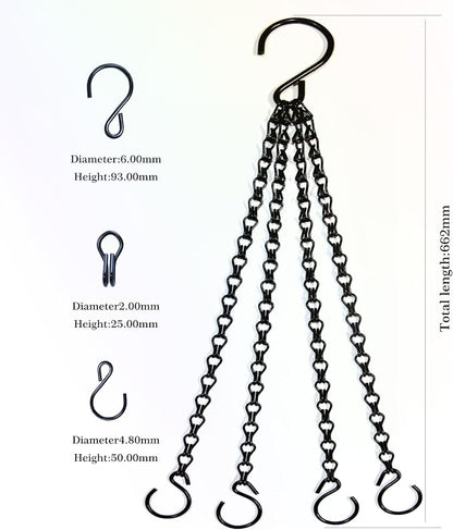 2Packs 26inch 90lbs Black Heavy Duty Metal Hooks Hanging Chains Hangers - Image 4