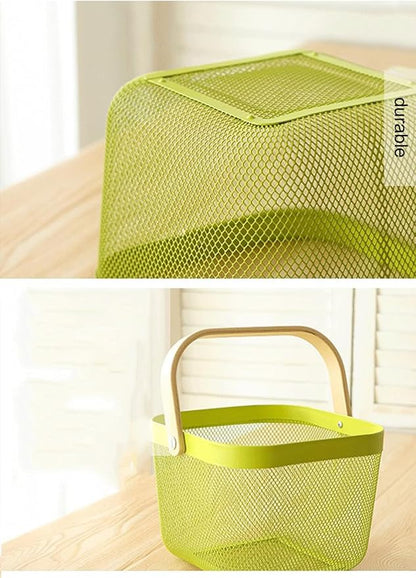 AJIODA Metal Mesh Steel Basket, Storage Organizer Basket Multi-functional - Image 5