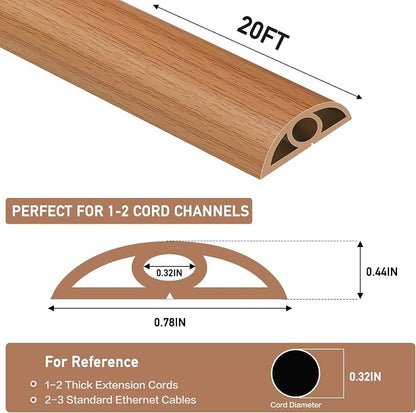 Floor Cord Cover Self Adhesive Cord Hider Floor Extension Cord Covers - Image 2