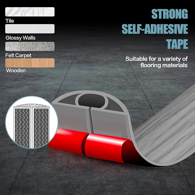 Floor Cord Cover Self Adhesive Cord Hider, 10FT Cable Management, Extension - Image 4