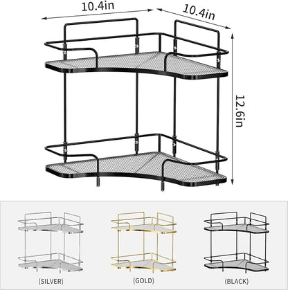 Seoneiro 2 Tier Corner Bathroom Counter Organizer, Cosmetic Skincare Organizer - Image 3