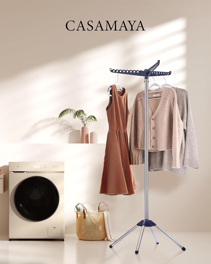 CASAMAYA Clothes Drying Rack Foldable, 59 inch Tripod Laundry Drying Rack Indoor - Image 2