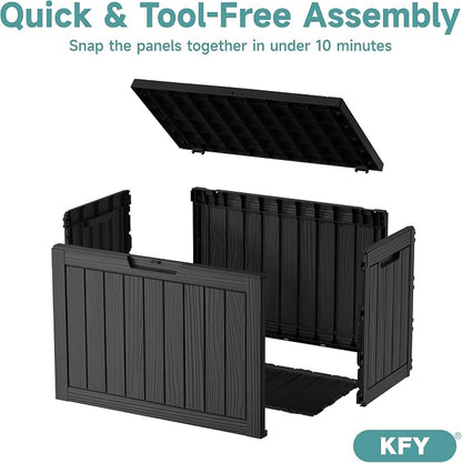45 Gallon Waterproof Resin Deck Box, UV Resistant Outdoor Storage - Image 6