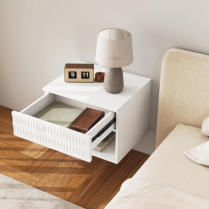 Vibe & Dine Floating Nightstand Set of 2, Wall Mounted Night Stand - Image 4