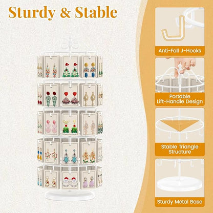EsLuker.ly Earring Holder Organizer Rotating Display Tree Stand, Adjustable - Image 3