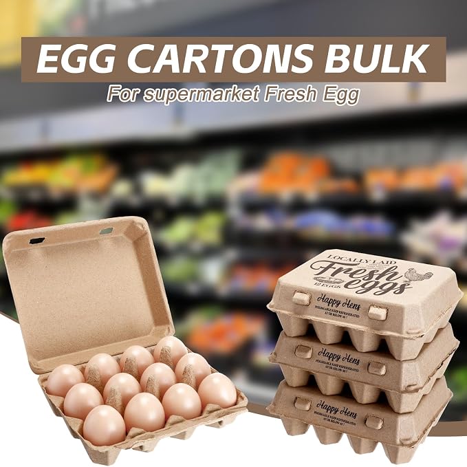 Zhanmai 50 Pcs Natural Paper Pulp Egg Cartons Blank Bulk 12 Count Dozen Vintage - Image 5