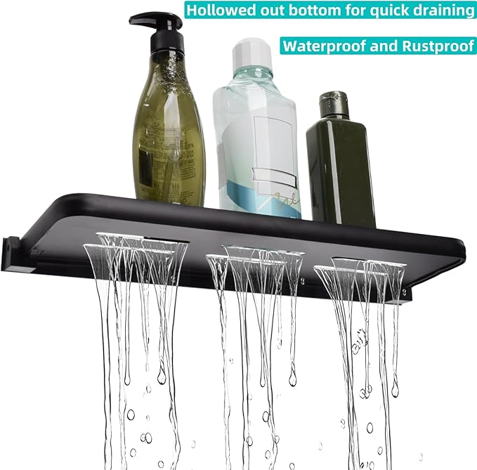 2 Pack Folding Wall Shelf for Bathroom, 90° Fold Up Floating Shelf, Wall - Image 5