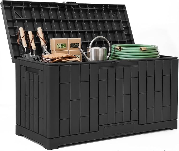 YITAHOME 60 Gallon Outdoor Storage Box, Waterproof Resin Deck Box by YITAHOME