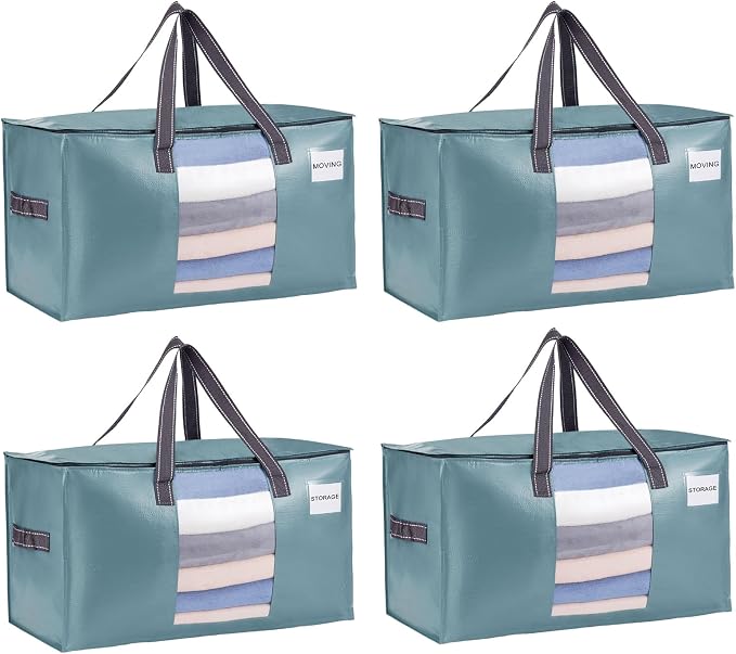 VENO 4 Pack Moving Bags, Comforter and Blanket Storage Bags by Veno