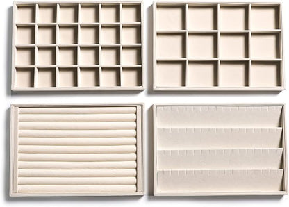 Frebeauty Stackable Velvet Jewelry Organizer Trays by Frebeauty