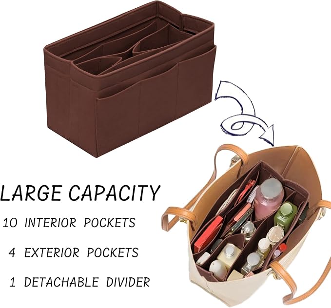 DailyPlus Purse Organizer Insert Felt Bag Organizer Handbag Organizer Insert - Image 5