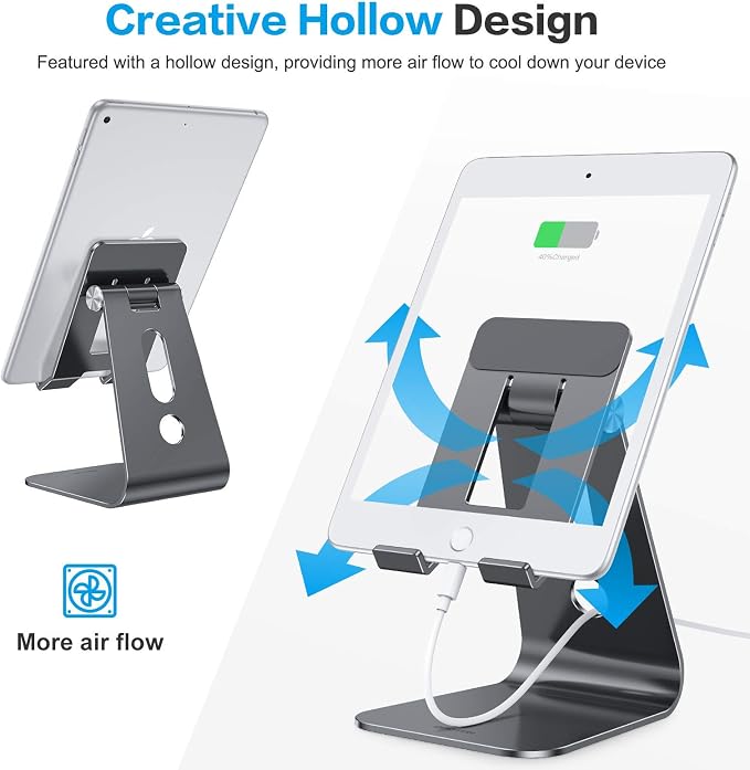 OMOTON Adjustable Tablet Stand for Desk, Upgraded Longer Arms for Greater - Image 5
