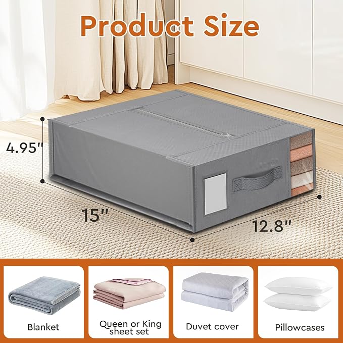 StorageTastic 4 Pack Bed Sheet Closet Organizers and Storage, Sturdy Foldable - Image 2