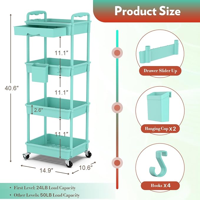 SUNALLY Makeup Cart Organizer - Image 2