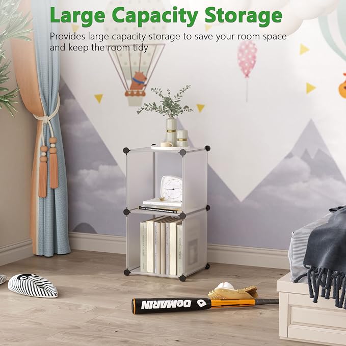 C&AHOME Cube Storage, 2-Cube Organizer Unit, Plastic Closet Storage Shelf - Image 3