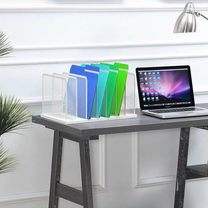 Kuntine.B Desk File Organizer Upright Mesh Desktop Organizer File Sorter Office - Image 5