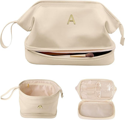 Stocking Stuffers for Women Gifts, Initial Large Makeup Bag, Travel Essentials by Vogewood