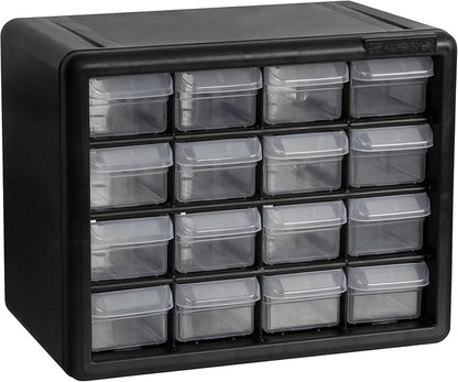 Akro-Mils 16-Drawer Plastic Storage Cabinet, 10.5"W x 6.5"D x 8.5"H, Makeup by Akro-Mils