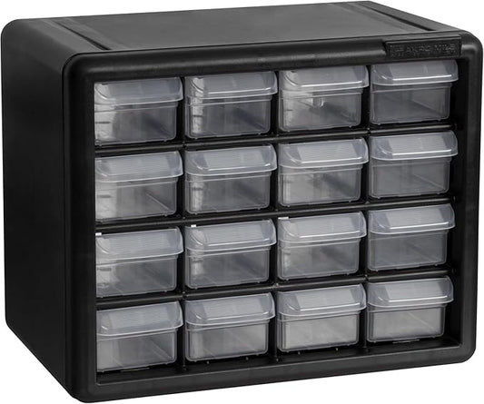 Akro-Mils 16-Drawer Plastic Storage Cabinet, 10.5"W x 6.5"D x 8.5"H, Makeup by Akro-Mils