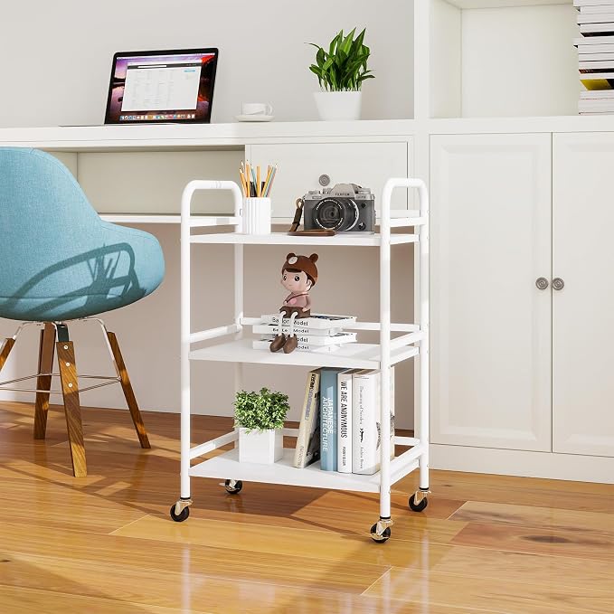 HDANI 3 Tier Rolling Cart Shelves, Heavy Duty Multifunctional Metal - Image 7