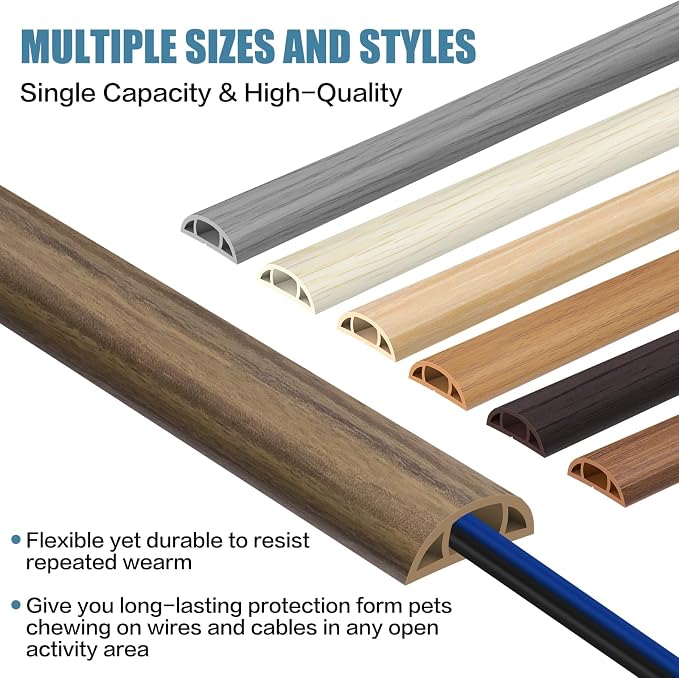 Floor Cord Covers for Wires 20FT Cable Hider Wire Cover Self Adhesive Cord - Image 6