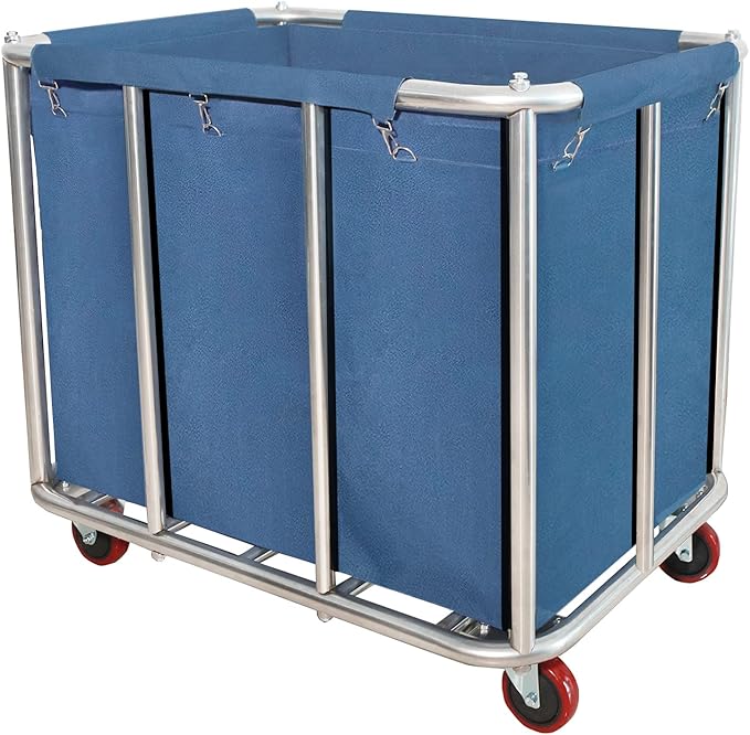 Laundry Cart Commercial, 11.35 Bushel Large Industrial Rolling Laundry Hamper by Graywlof