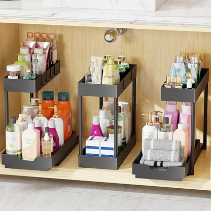 Simple Trending Under Sink Organizer 3 Pack, Sink Pull-Out Sliding Storage by SimpleTrending