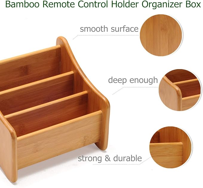 VolksRose Desk Remote Control Holder Multi-Function Coffee Table Office - Image 7