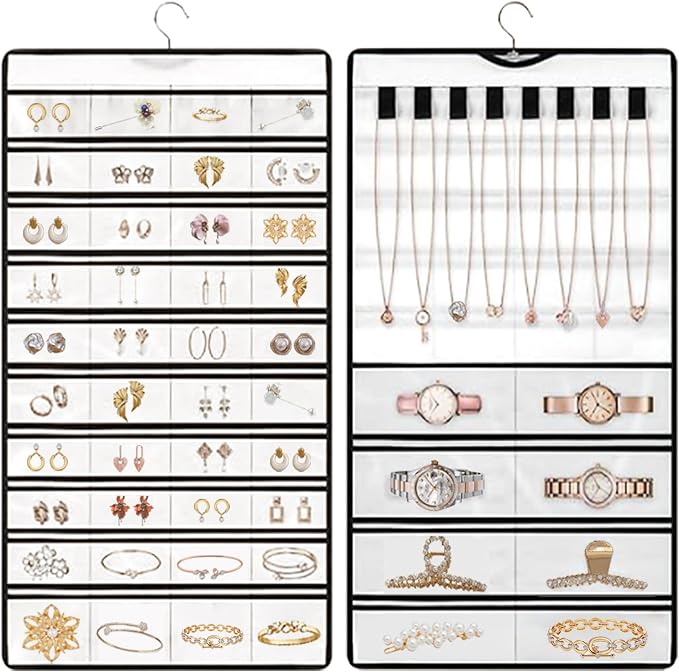 Hanging Jewelry Organizer Storage Earring Jewelry Storage Bag by Unknown