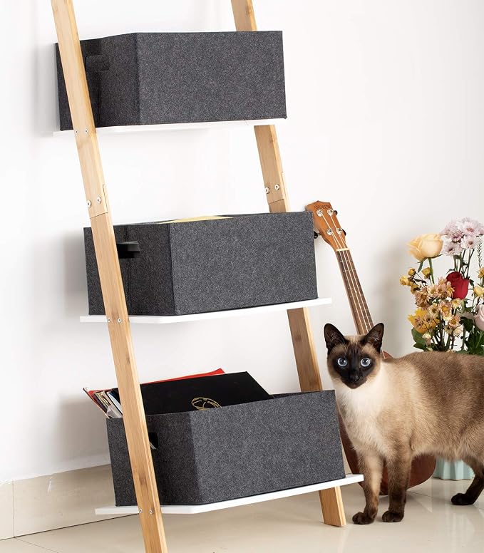 2 pack self-supporting collapsible felt storage basket in darkgrey - Image 8