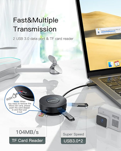 Mini USB C Docking Station Dual HDMI Monitor FORIDA USB C to USB Dock Hub - Image 3