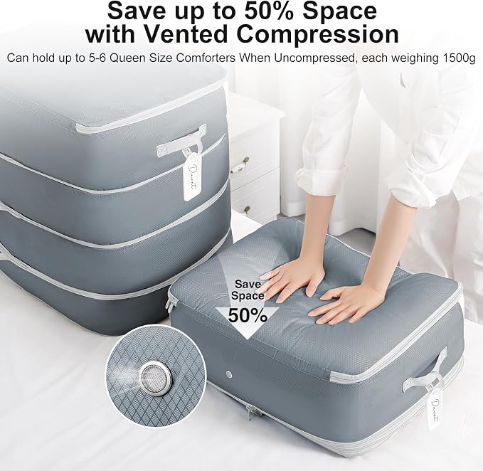 Comforter Storage Bag - 130L Large Capacity Blanket Storage Bags 4-Layer Ultra - Image 3