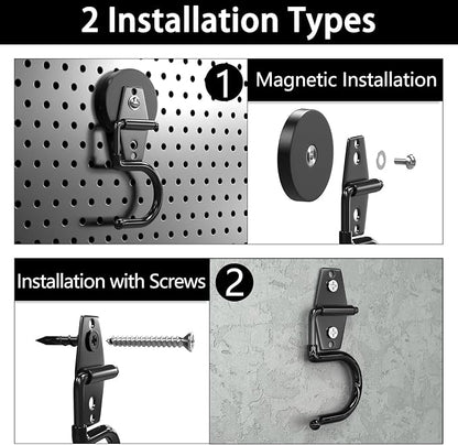 3-H Magnetic Mop Broom Holder and Mop Organizer 4 Pack, Heavy Duty Strong - Image 4