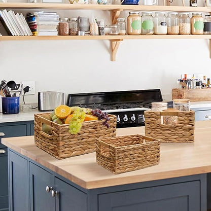 3 Pack Natural Water Hyacinth storage basket - Image 3
