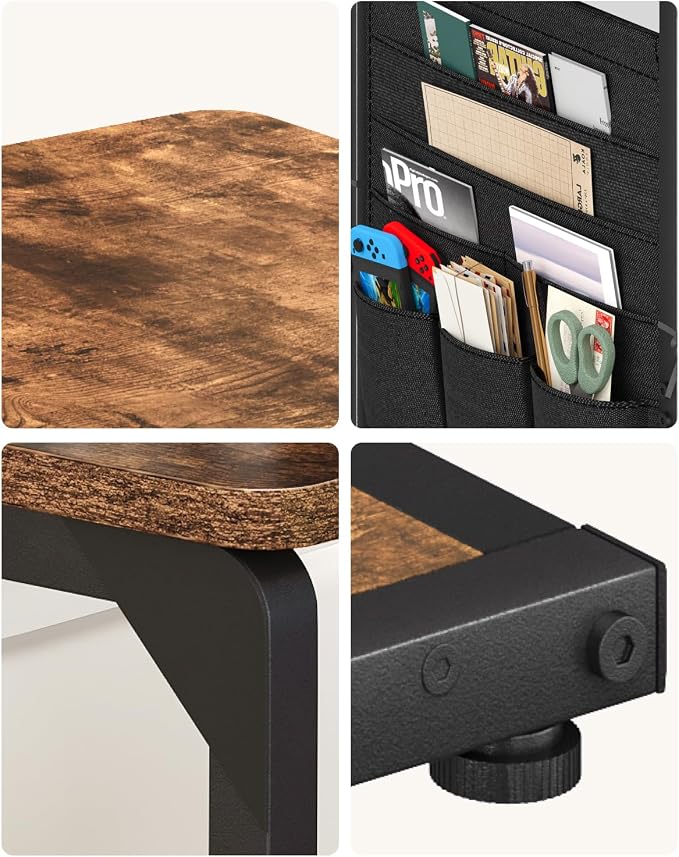 TV Trays Set of 2, TV Tables for Eating Dinner Tray Snack Couch Side Table Wood - Image 9