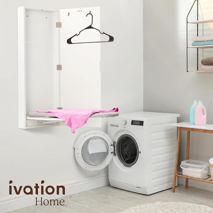 Ivation Wall-Mounted Ironing Board Cabinet, Foldable Ironing Storage Station - Image 8