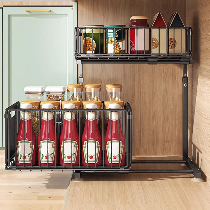 Under Sink Organizer 1 Pack, Pull Out Cabinet Organizer Shelf, Kitchen Bathroom - Image 3