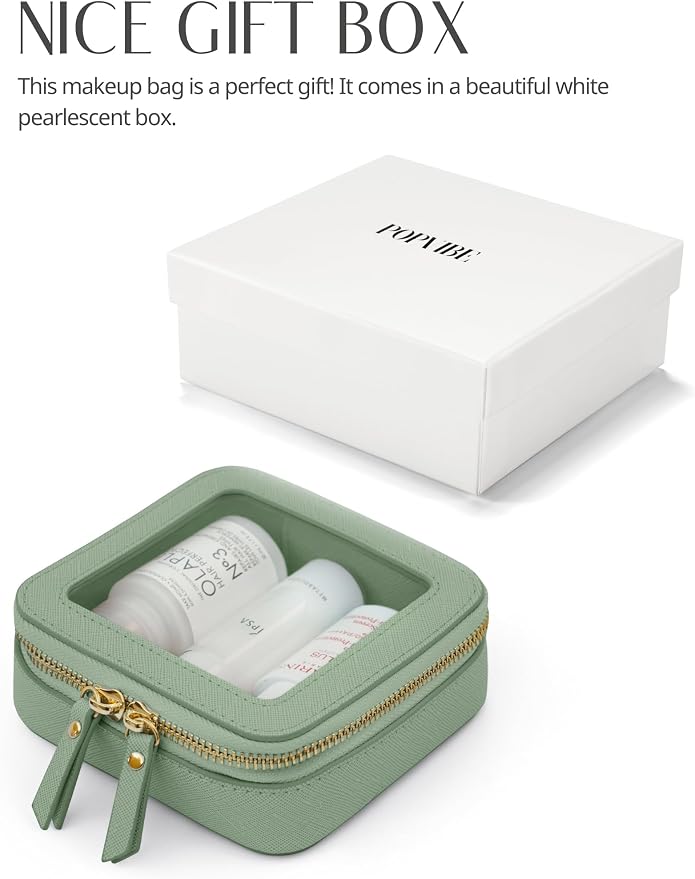 Popvibe Clear Makeup Bag Travel Cosmetic Case Transparent Toiletry Bag - Image 7