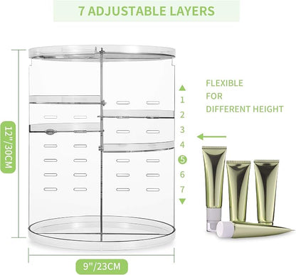 COYAHO 360 Rotating Makeup Organizer, Spinning Countertop, Cosmetic Holder Shelf - Image 4