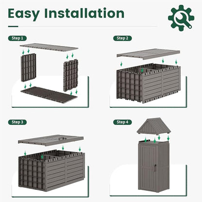 Bifanuo Deck Box Storage Shed Outdoor Storage Cabinet, Vertical Waterproof - Image 9
