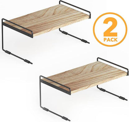SpaceAid Cabinet Shelf Organizers 2 Pack, Kitchen Counter Organizer Rack Under - Image 7