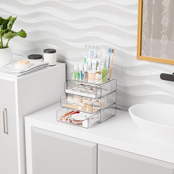 Yieach Clear Acrylic Makeup Organizers Countertop - Image 2