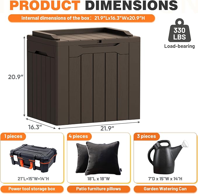 32 Gallon Deck Box Outdoor Indoor Waterproof Storage Box - Image 7