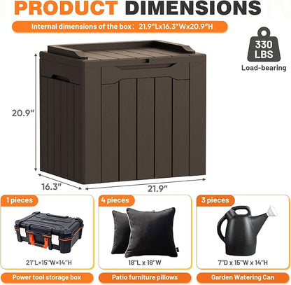 32 Gallon Deck Box Outdoor Indoor Waterproof Storage Box - Image 7