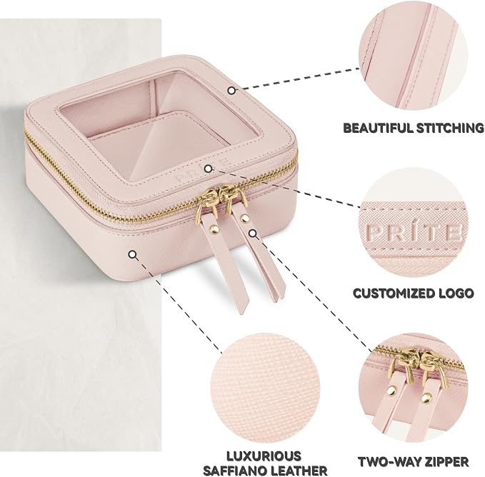 Prite Small Makeup Bag for Women Portable Clear Makeup Bag Cute Mini Waterproof - Image 4