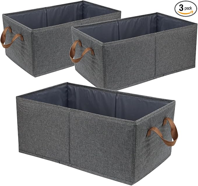 Fordonral Pack of 3 Large Capacity Storage Bins Closet Organizer System by Fordonral