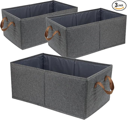 Fordonral Pack of 3 Large Capacity Storage Bins Closet Organizer System by Fordonral