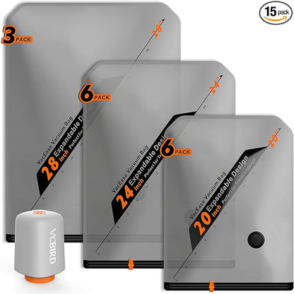 Rechargeable Wireless Pump Travel Storage Bags Set by Vacbird