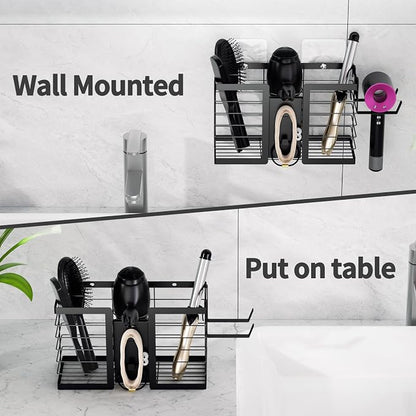 FUNKYLEE Hair Tool Organizer Hair Dryer Holder, 3 in 1 Metal Bathroom Blow - Image 4